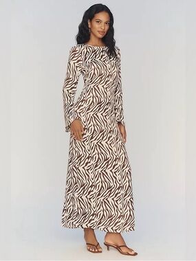 Anthropologie Zebra-Print Maxi Dress